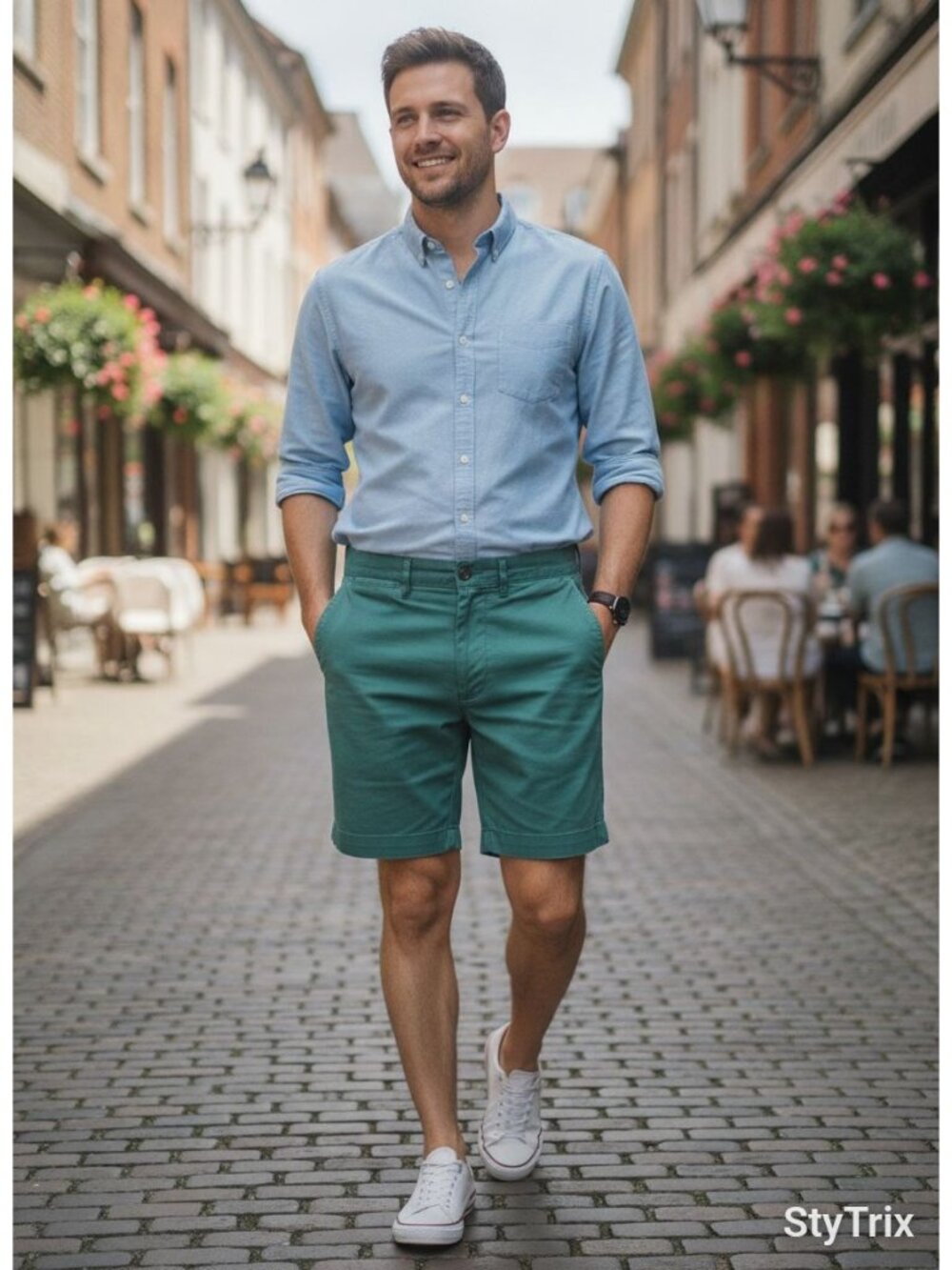 J. Crew Green Cotton Preppy 5" Inseam Mens Chino Shorts*Re-Imagined*Size 29*EUC